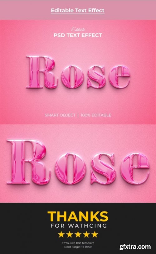 GraphicRiver - Rose Glossy editable 3d text effect mockup 35971149