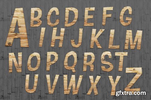 Wooden PNG Font