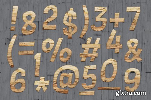 Wooden PNG Font