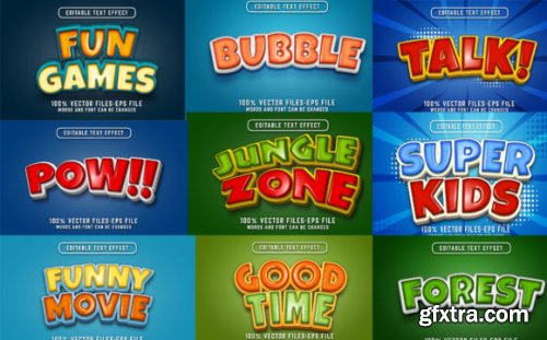 Set of Bubble Editable Text Effect