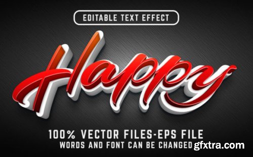 Set of 3d Editable Text Effect