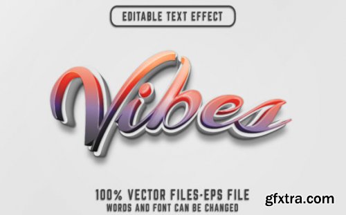 Set of 3d Editable Text Effect