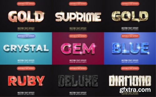 Text Effect Bundle with Gold and Diamond