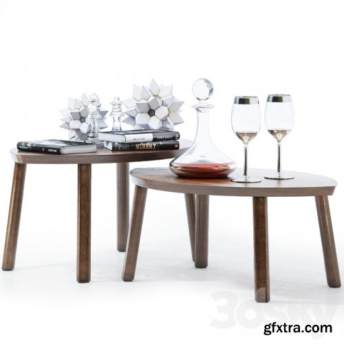 IKEA  STOCKHOLM  Set of tables, 2 pcs. + Decor