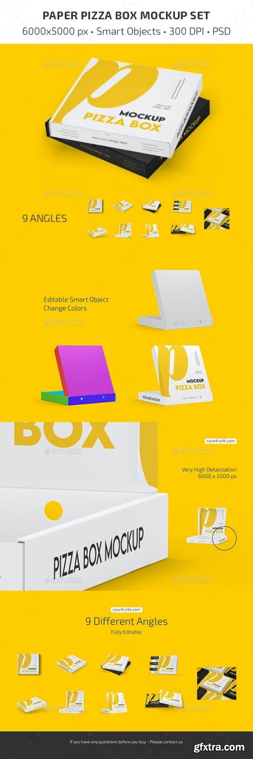 GraphicRiver - Paper Pizza Box Mockup Set 36536227