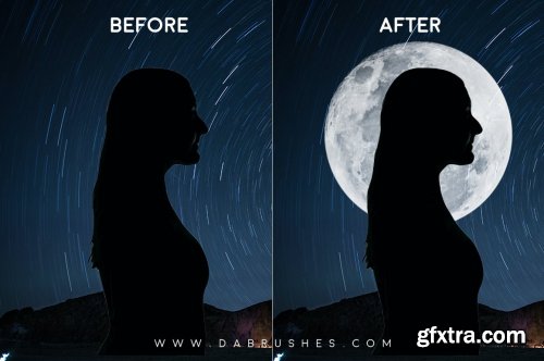 25 Moon Brushes For Photoshop