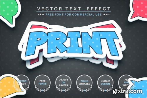 Sticker - editable text effect, font 6251740