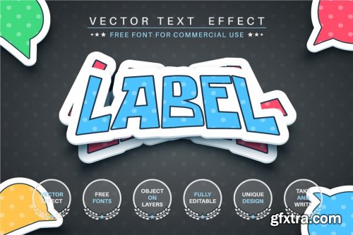 Sticker - editable text effect, font 6251740