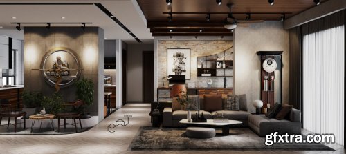 Living Room – Kitchen Interior By Dat Bui