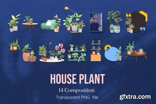 House Plants Watercolor set