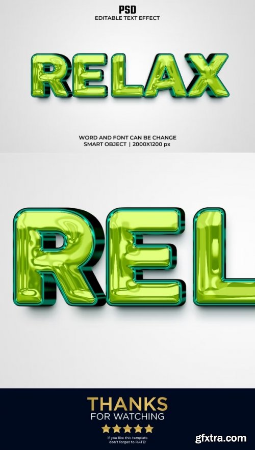 GraphicRiver - Relax 3d Editable Text Effect Style Premium PSD with Background 36617898