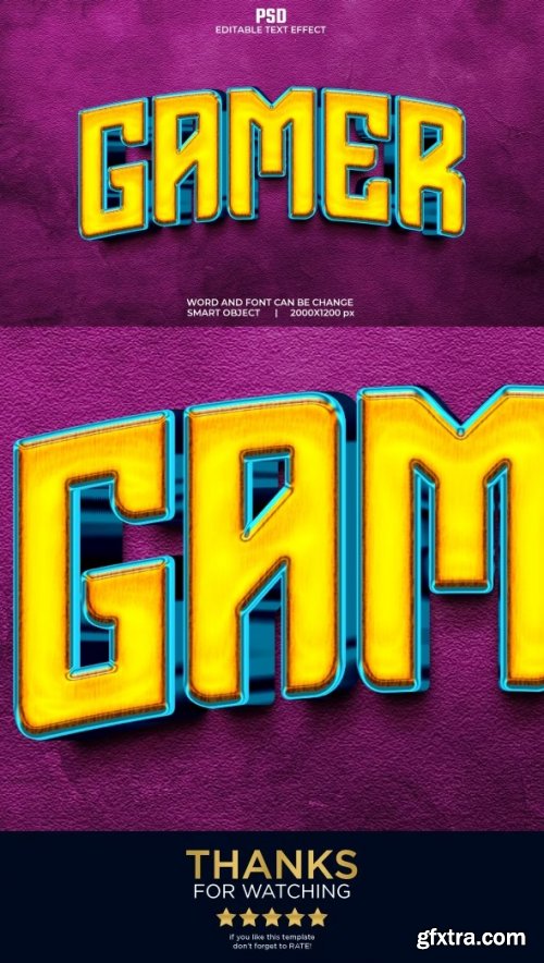 GraphicRiver - Gamer Colorfull 3d Editable Text Effect Premium PSD with Background 36615933