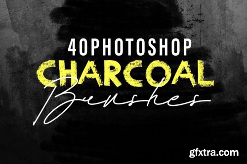 40 Charcoal Photoshop Brushes 