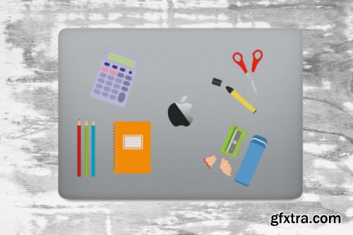 Laptop Stickers Mockup Amazing Bundle