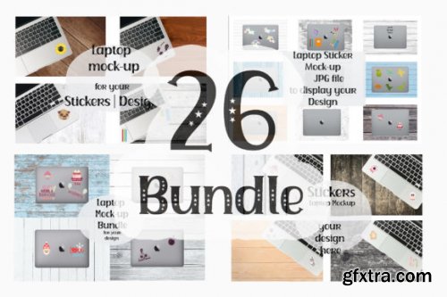 Laptop Stickers Mockup Amazing Bundle