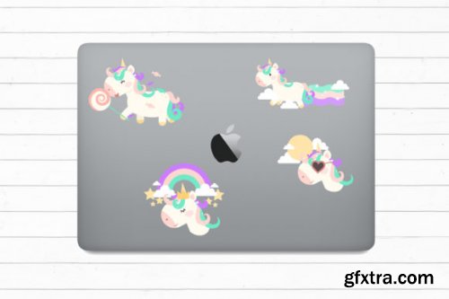 Laptop Stickers Mockup Amazing Bundle