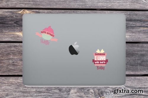 Laptop Stickers Mockup Amazing Bundle