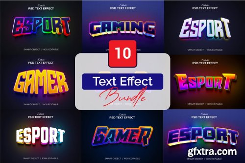 CreativeMarket - Gaming 3d text effect mockup Bundle 6933702