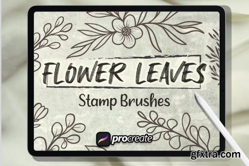 Flower Leaves Brush Stamp