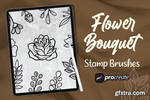 Flower Bouquet Brush Stamp