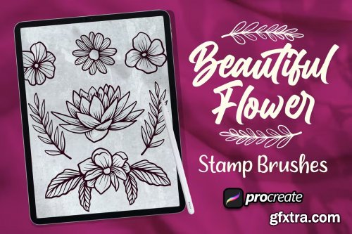 Beautiful Flower Brush Stamp