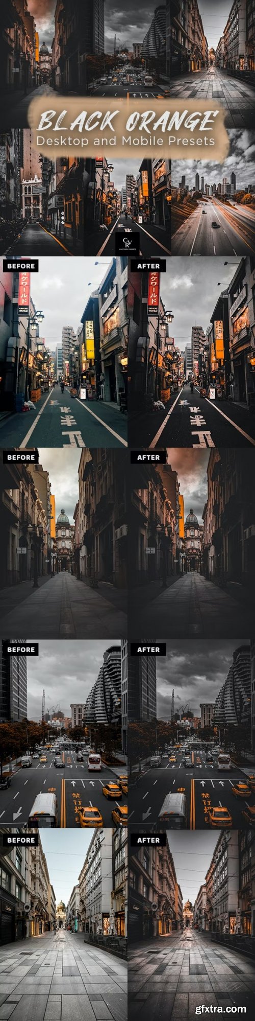 GraphicRiver - 10 Black Orange Lightroom Presets 33377782