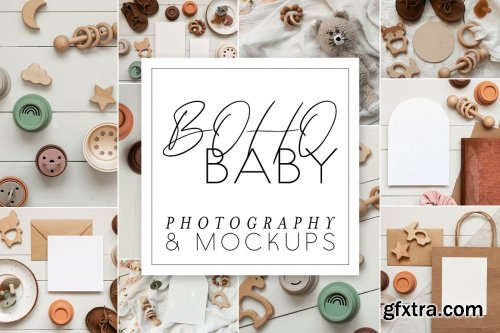 CreativeMarket - Boho Baby Mockup + Photo Bundle 7071383