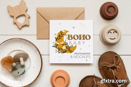 CreativeMarket - Boho Baby Mockup + Photo Bundle 7071383