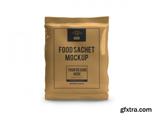 Food Sachet Packaging 3D Mockup Template Bundle 