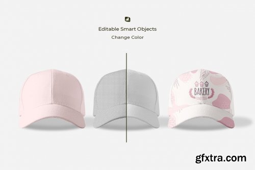 CreativeMarket - Velcro Snapback Baseball Cap Mockup 7037461