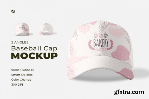 CreativeMarket - Velcro Snapback Baseball Cap Mockup 7037461