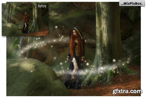 CreativeMarket - Golden Fireflies Photo Overlays 3407249