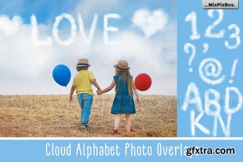 CreativeMarket - Cloud Alphabet Photo Overlays 6043491