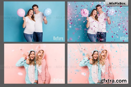 CreativeMarket - Pink and Blue Confetti Overlays 6032880