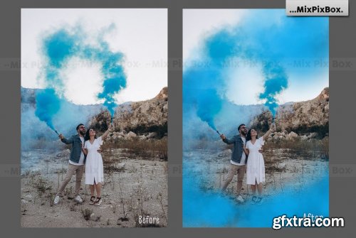 CreativeMarket - Pink and Blue Smoke Bombs Overlays 6033023