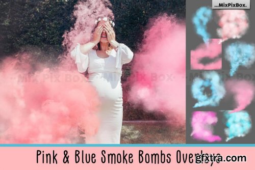 CreativeMarket - Pink and Blue Smoke Bombs Overlays 6033023