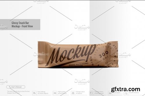 CreativeMarket - Kraft Snack Bar Mockup - Front View 3356507