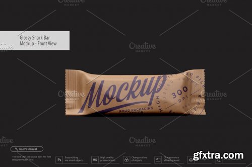 CreativeMarket - Kraft Snack Bar Mockup - Front View 3356507