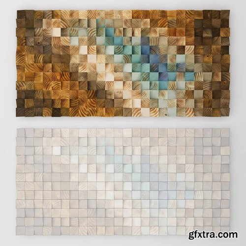 Wood wall mosaic - Art Glamour