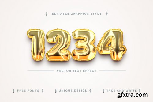 CreativeMarket - Golden Balloons - Editable Text Effect 7075676