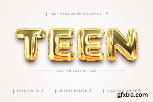 CreativeMarket - Golden Balloons - Editable Text Effect 7075676