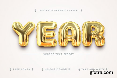 CreativeMarket - Golden Balloons - Editable Text Effect 7075676