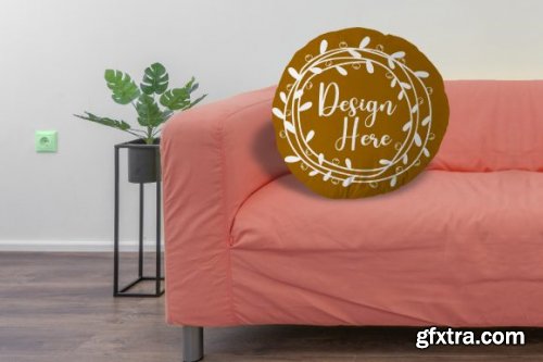 Round Pillow Mockup 9139861