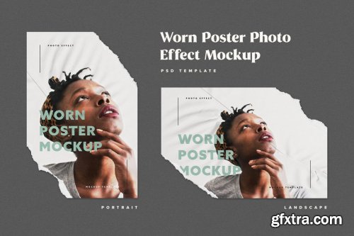 CreativeMarket - Ripped Paper Poster Mockup Set 5918806