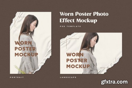 CreativeMarket - Ripped Paper Poster Mockup Set 5918806