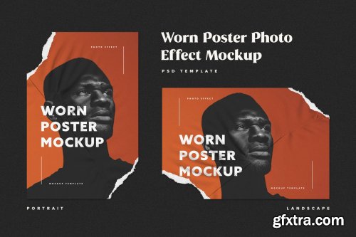 CreativeMarket - Ripped Paper Poster Mockup Set 5918806