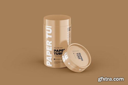 CreativeMarket - Opened Paper Tube Mockup 99x190mm 5918968