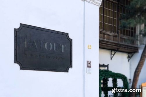  Dark Metal Plate Signage Logo Mockup