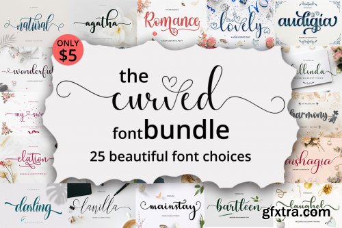 The Curved Font Bundle - 25 Fonts