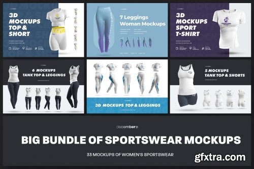 CreativeMarket - Big Bundle Sportswear Women Mockups 6855330